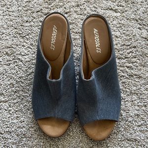 Wedge slip on sandals